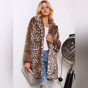 H&M Cheeta Print Mid Length Jacket NWOT